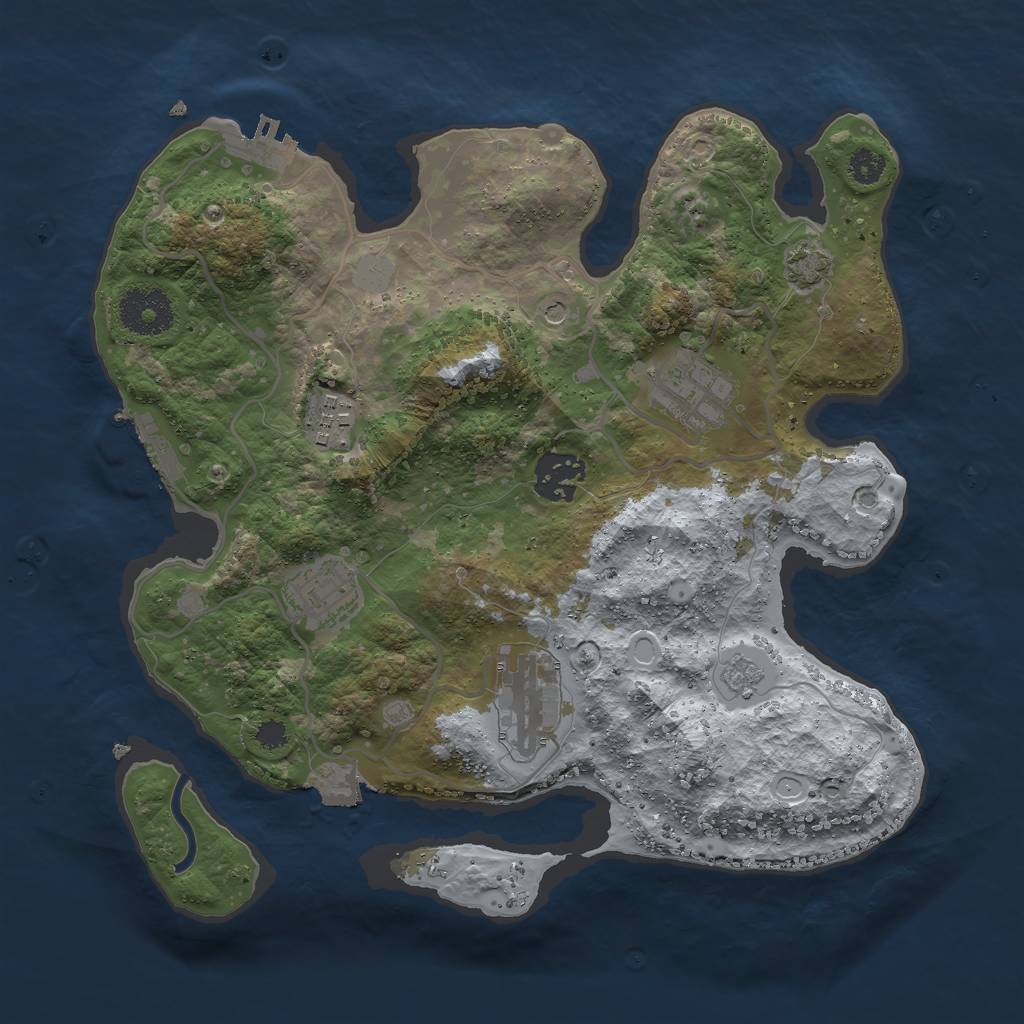 Rust Map: Procedural Map, Size: 3000, Seed: 871020458, 13 Monuments