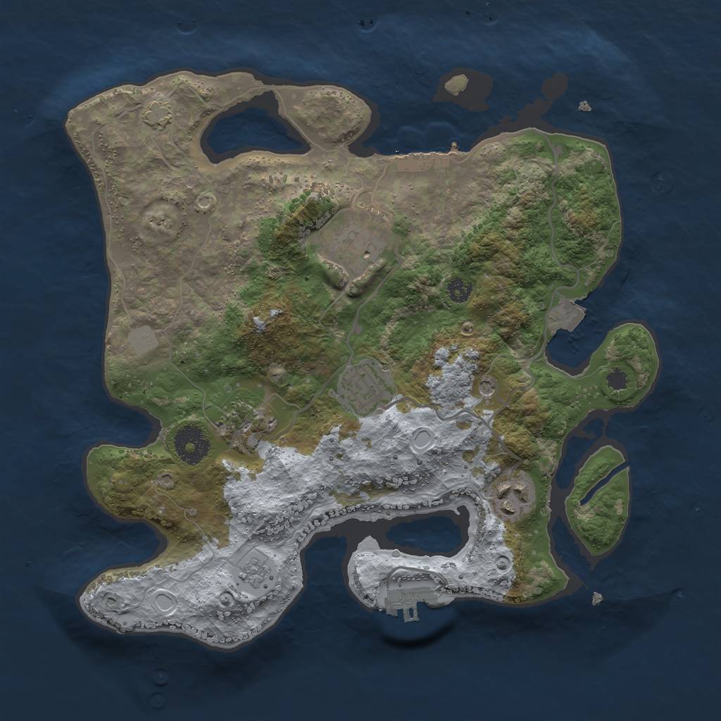 Rust Map: Procedural Map, Size: 3000, Seed: 1513, 12 Monuments