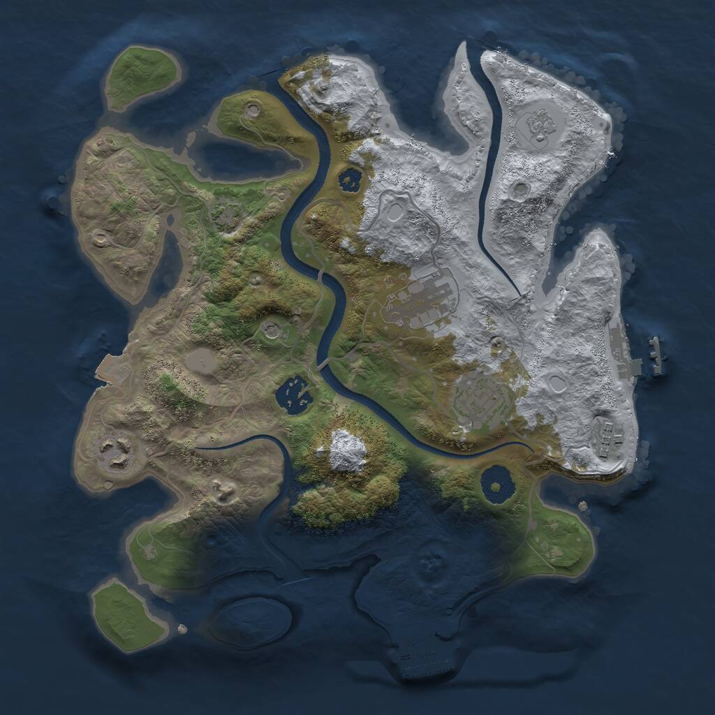 Rust Map: Procedural Map, Size: 3000, Seed: 800564336, 11 Monuments