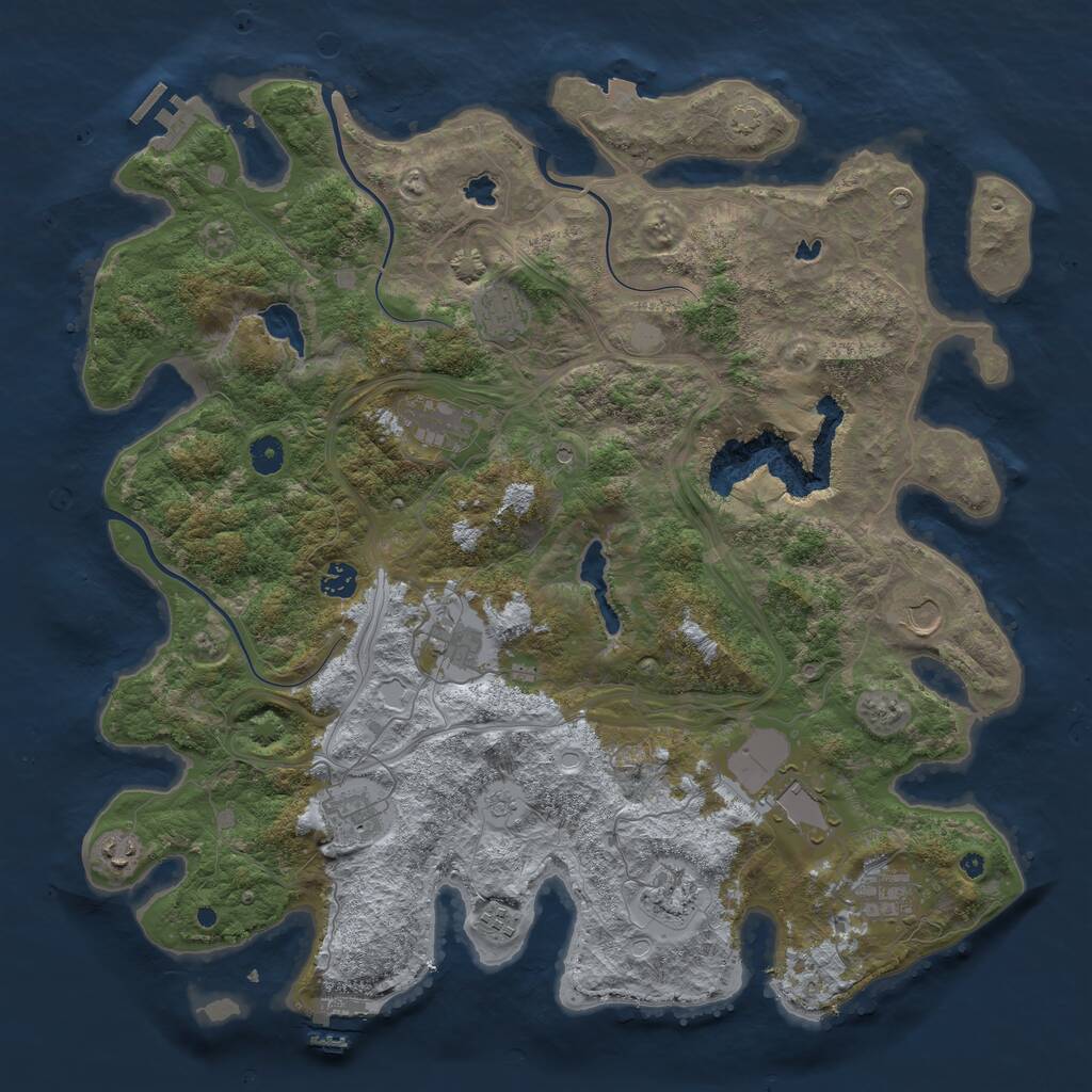 Rust Map: Procedural Map, Size: 4500, Seed: 1817919180, 17 Monuments