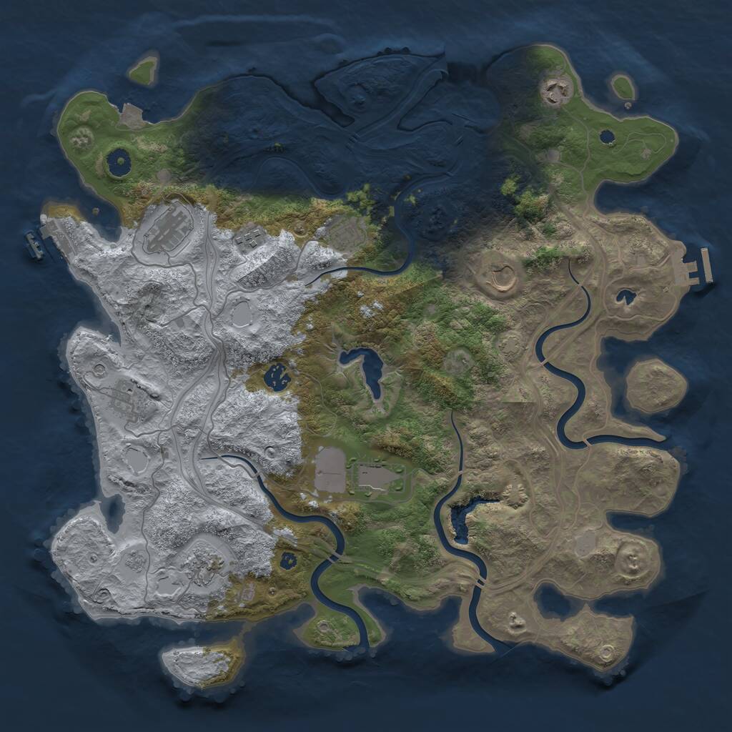 Rust Map: Procedural Map, Size: 4250, Seed: 1055532329, 15 Monuments
