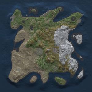 Thumbnail Rust Map: Procedural Map, Size: 3000, Seed: 2466841, 11 Monuments