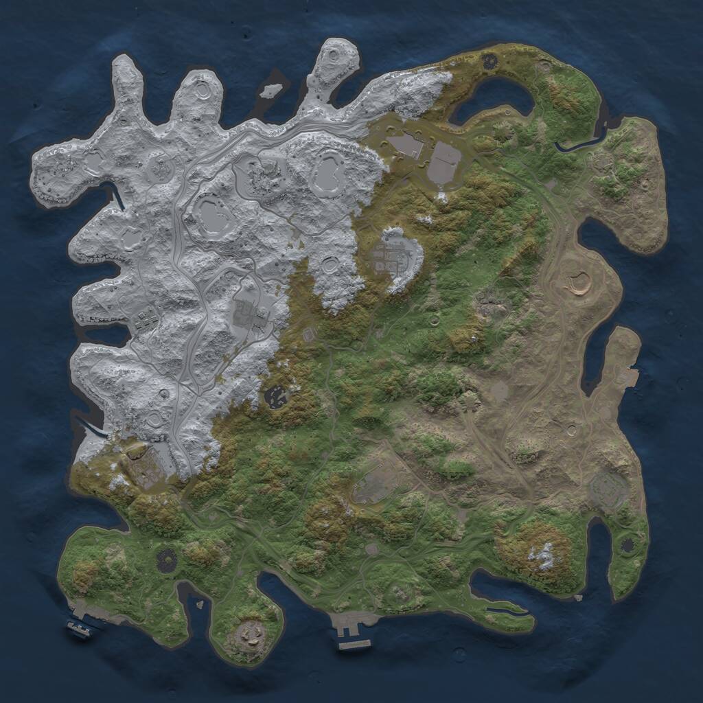 Rust Map: Procedural Map, Size: 4500, Seed: 796547529, 17 Monuments