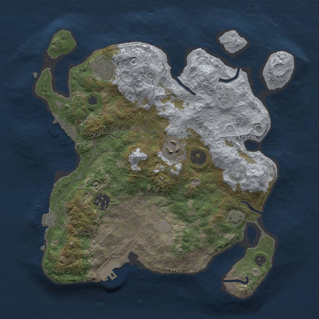Rust Map: Procedural Map, Size: 3000, Seed: 7193645, 11 Monuments