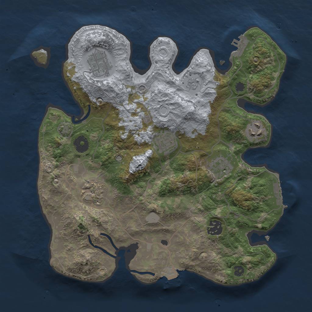 Rust Map: Procedural Map, Size: 3000, Seed: 516871150, 14 Monuments