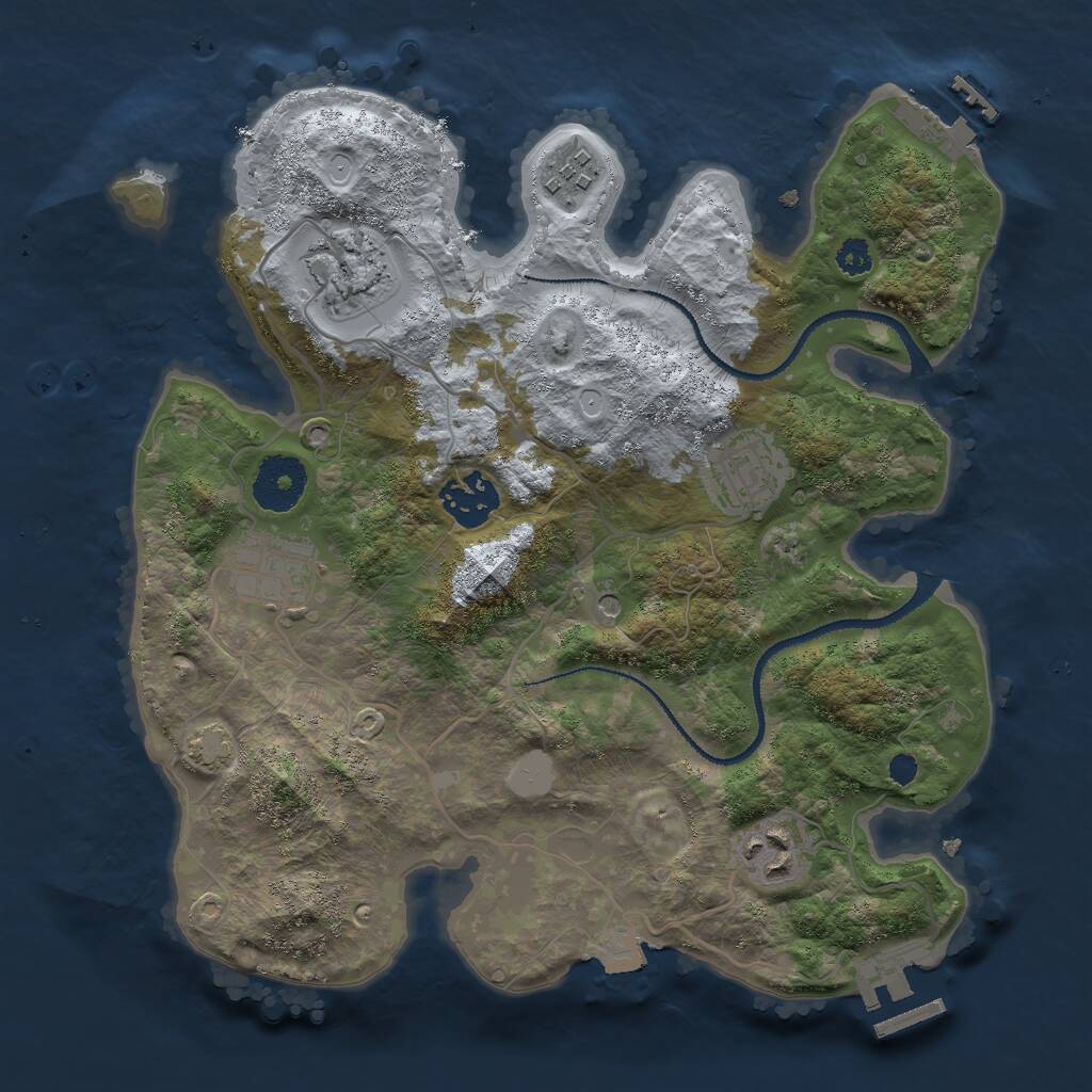 Rust Map: Procedural Map, Size: 3000, Seed: 516871150, 11 Monuments