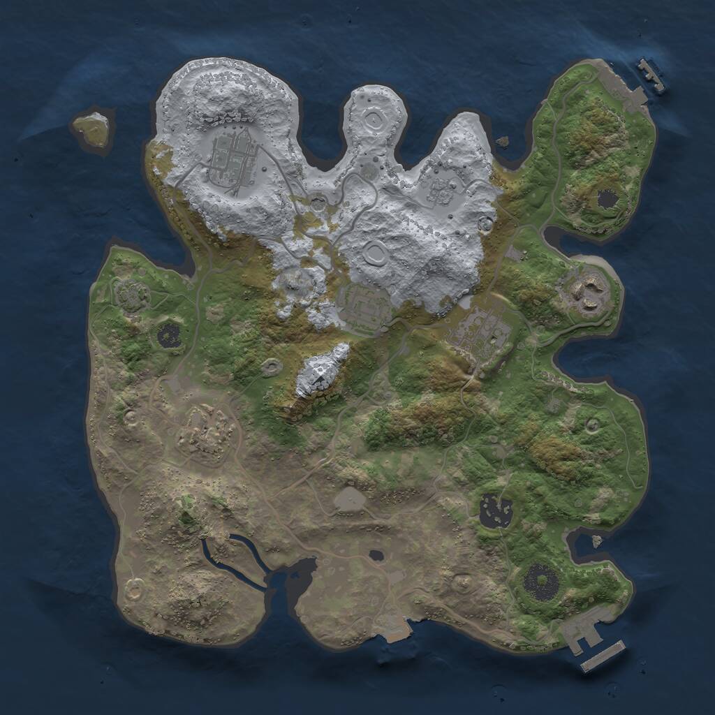 Rust Map: Procedural Map, Size: 3000, Seed: 516871150, 12 Monuments