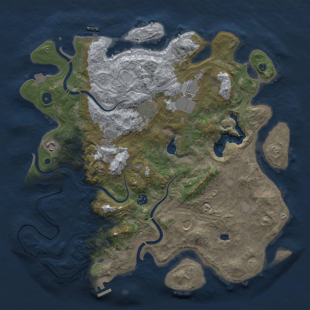 Rust Map: Procedural Map, Size: 4250, Seed: 9324469, 13 Monuments