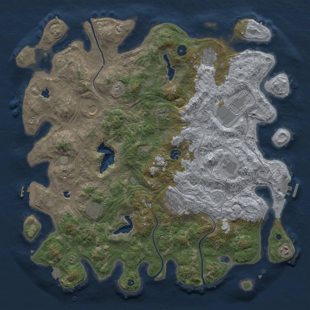 Rust Map: Procedural Map, Size: 4500, Seed: 64544051, 16 Monuments