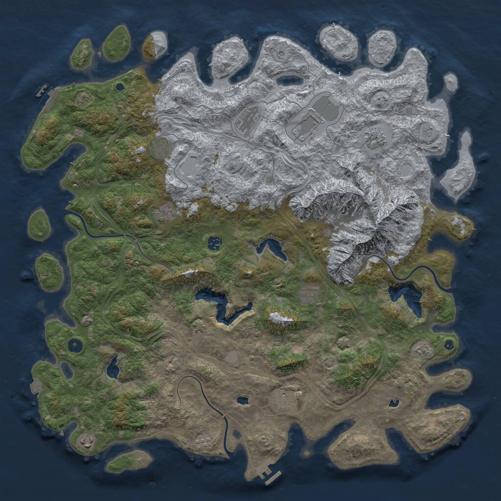 Rust Map: Procedural Map, Size: 5250, Seed: 1505466393, 16 Monuments