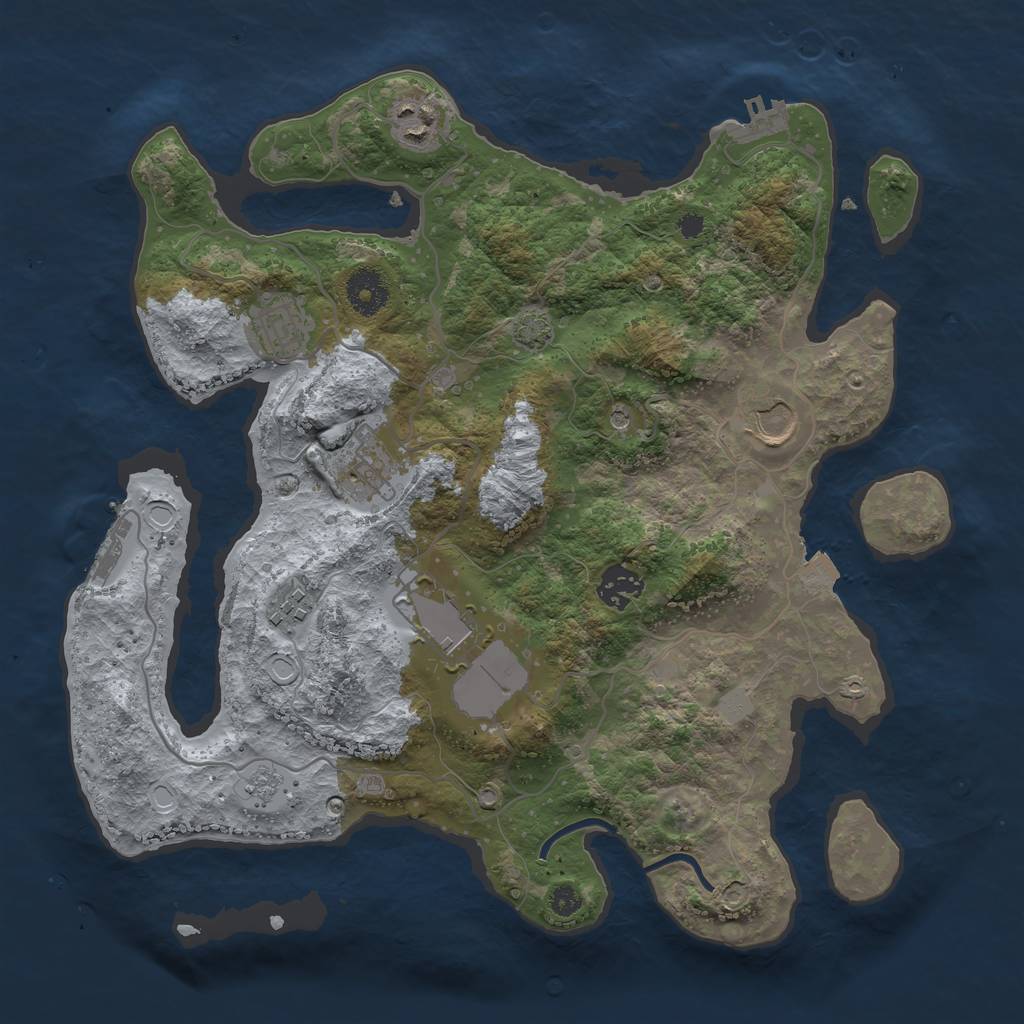 Rust Map: Procedural Map, Size: 3500, Seed: 137346388, 15 Monuments