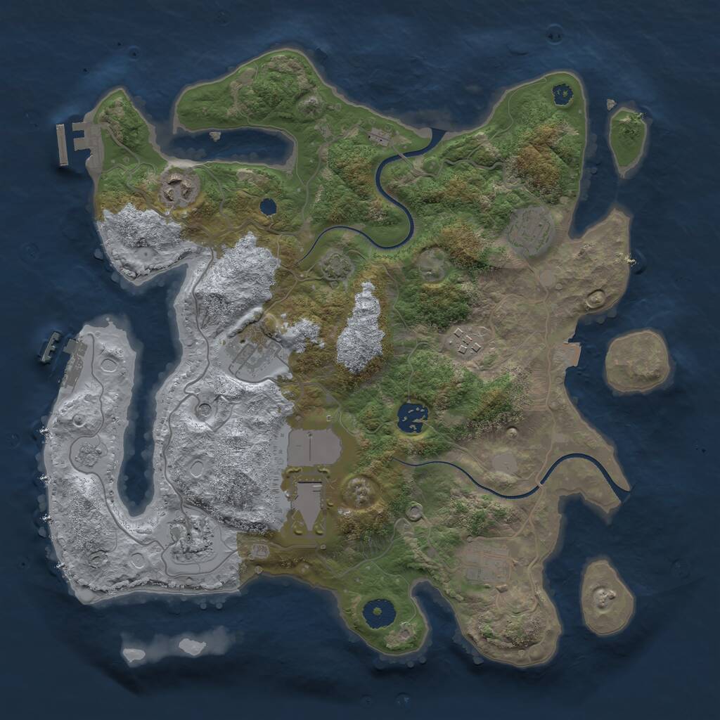 Rust Map: Procedural Map, Size: 3500, Seed: 137346388, 14 Monuments