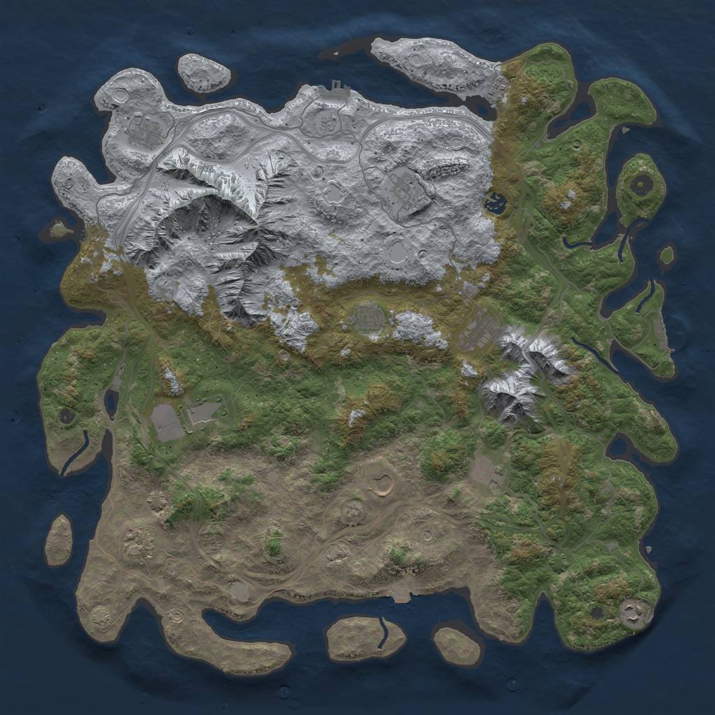 Rust Map: Procedural Map, Size: 5000, Seed: 53028062, 19 Monuments