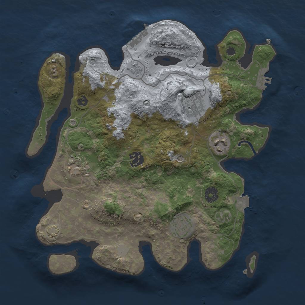 Rust Map: Procedural Map, Size: 3000, Seed: 21477, 13 Monuments