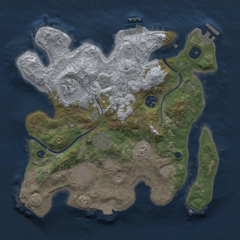 Rust Map: Procedural Map, Size: 3000, Seed: 25976348, 11 Monuments
