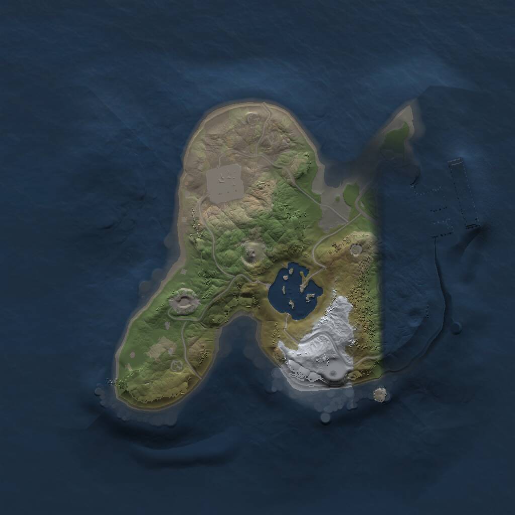 Rust Map: Procedural Map, Size: 1500, Seed: 1121893640, 3 Monuments