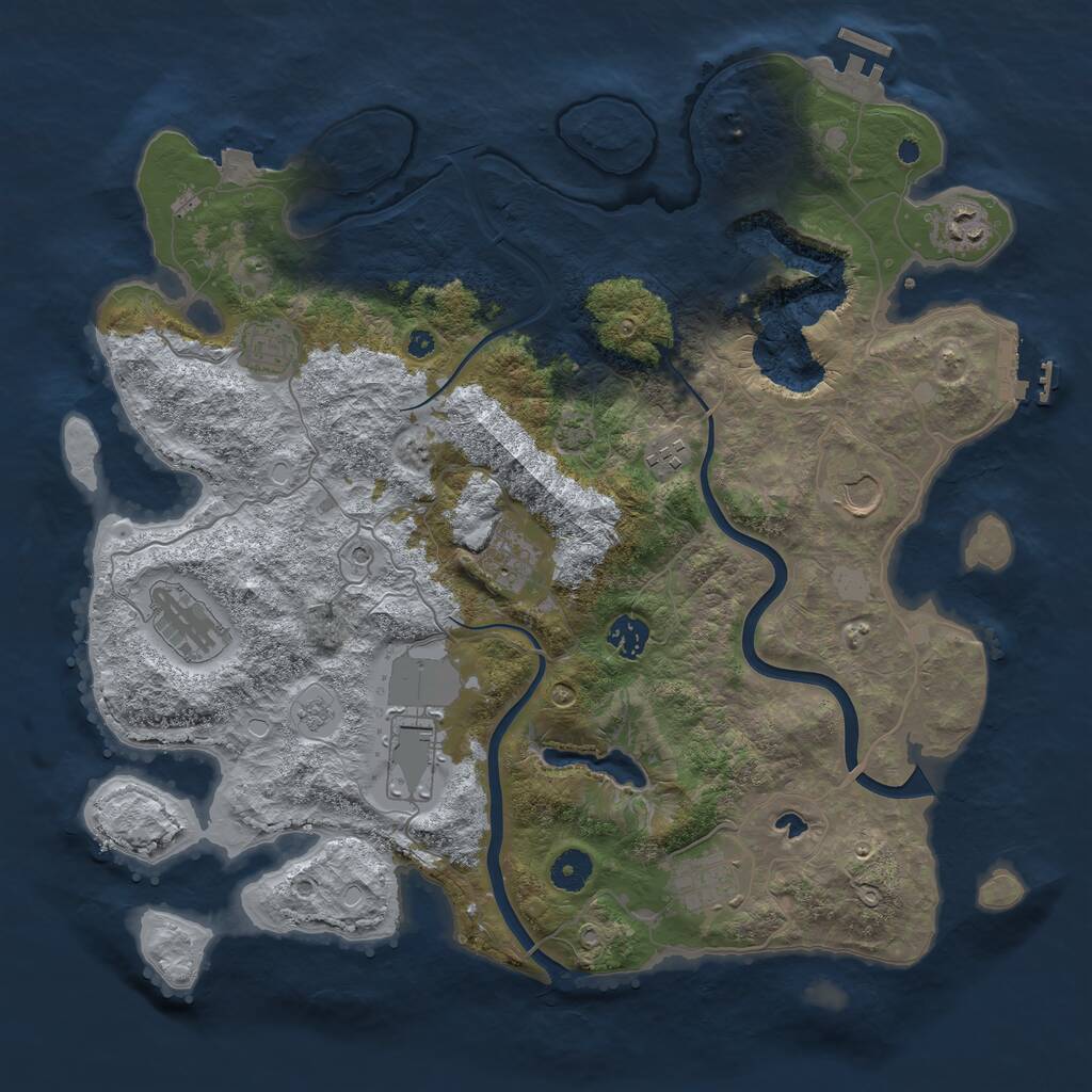Rust Map: Procedural Map, Size: 4000, Seed: 32759841, 15 Monuments