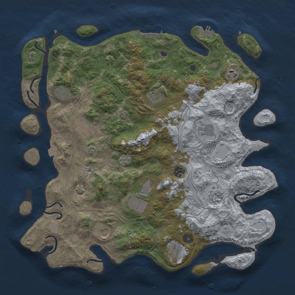 Rust Map: Procedural Map, Size: 4250, Seed: 23741, 19 Monuments