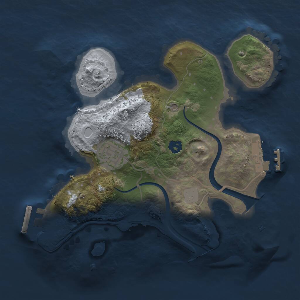 Rust Map: Procedural Map, Size: 2200, Seed: 11153, 4 Monuments