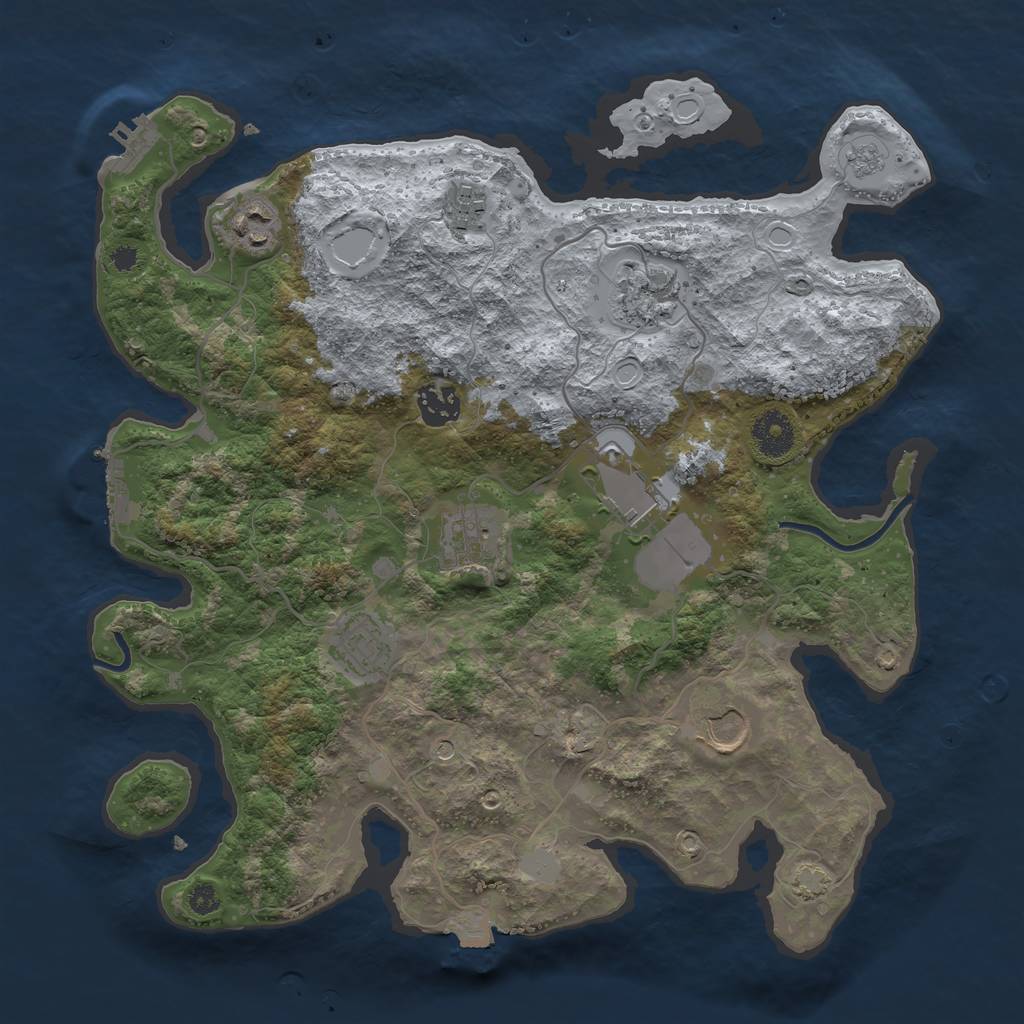 Rust Map: Procedural Map, Size: 3500, Seed: 1297739077, 16 Monuments