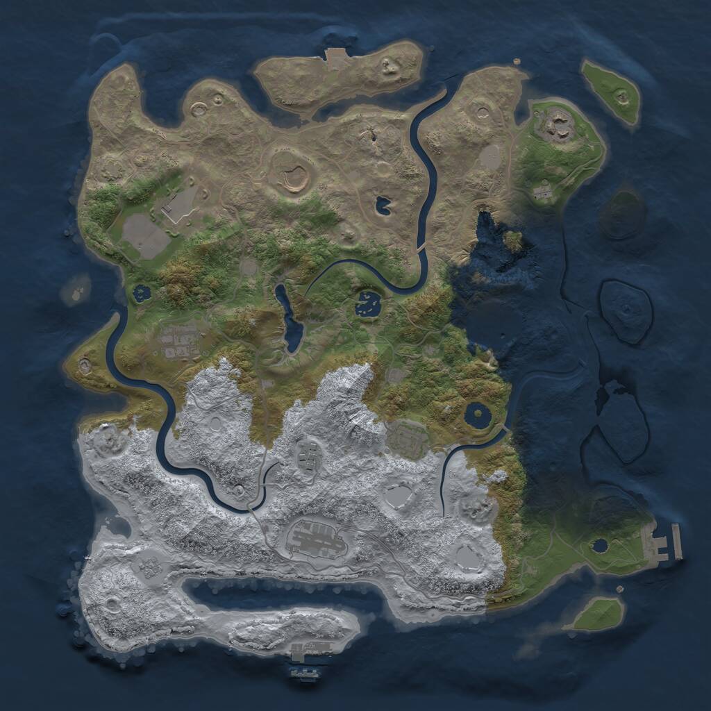 Rust Map: Procedural Map, Size: 4000, Seed: 491639696, 15 Monuments