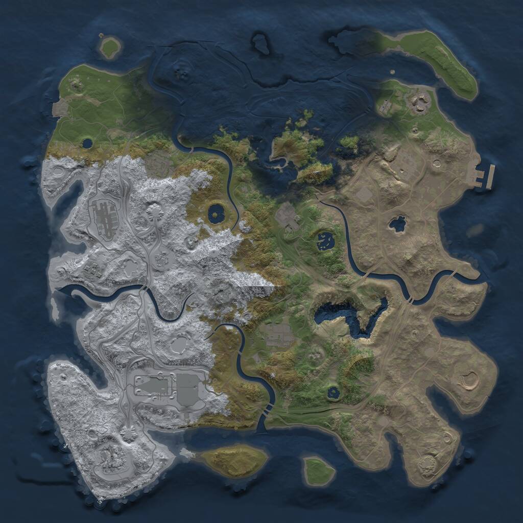 Rust Map: Procedural Map, Size: 4250, Seed: 309867359, 16 Monuments