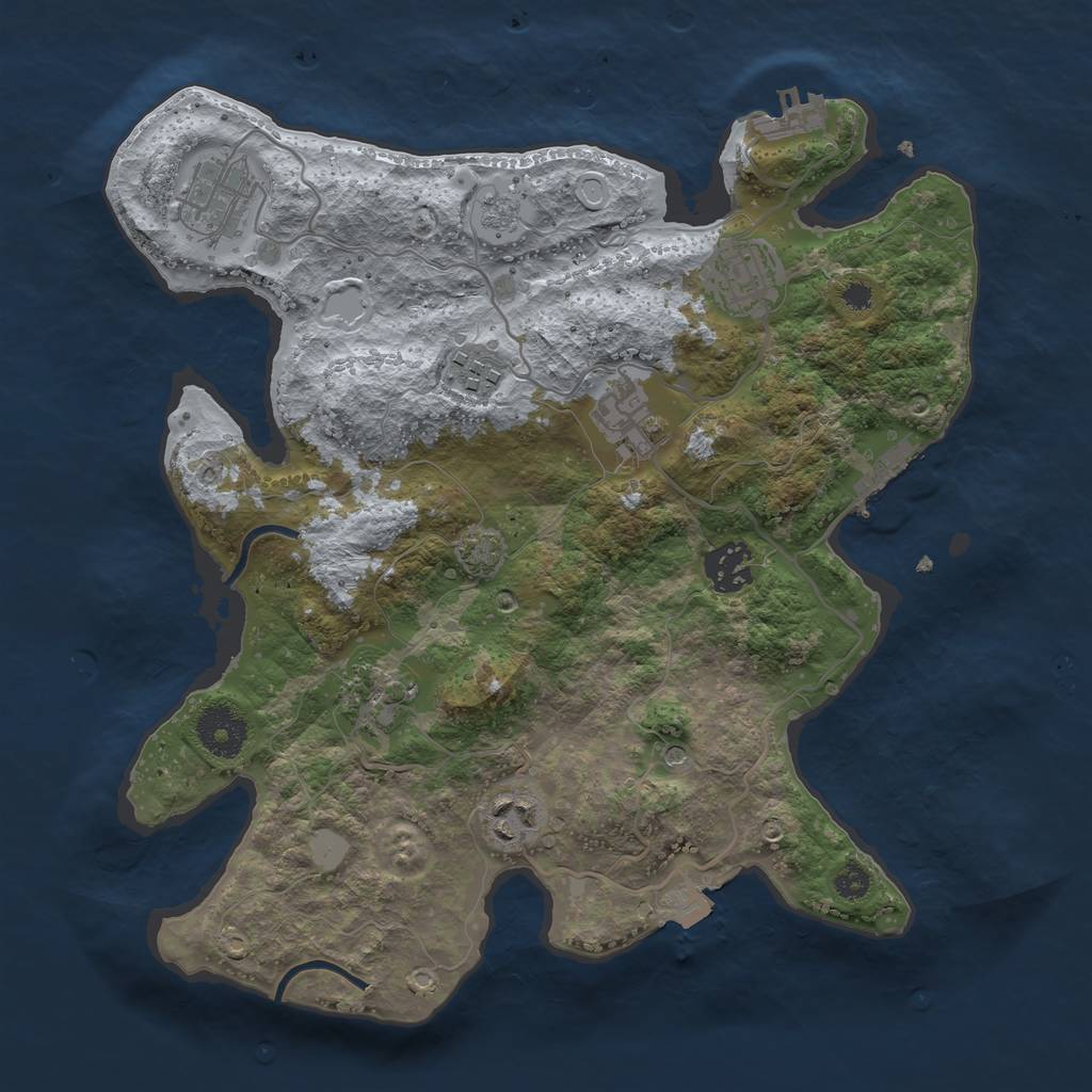 Rust Map: Procedural Map, Size: 3250, Seed: 290524, 15 Monuments