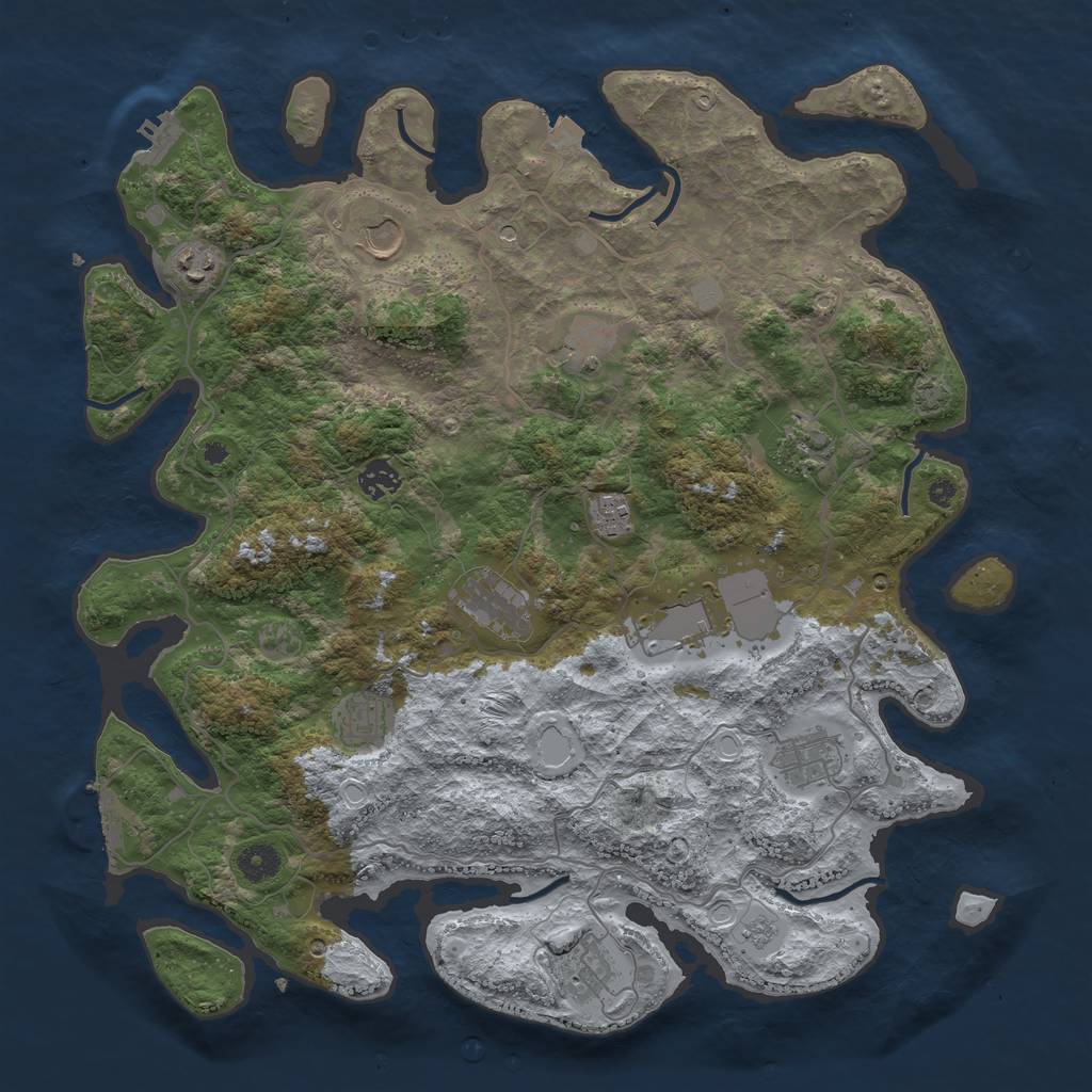 Rust Map: Procedural Map, Size: 4100, Seed: 9989, 19 Monuments