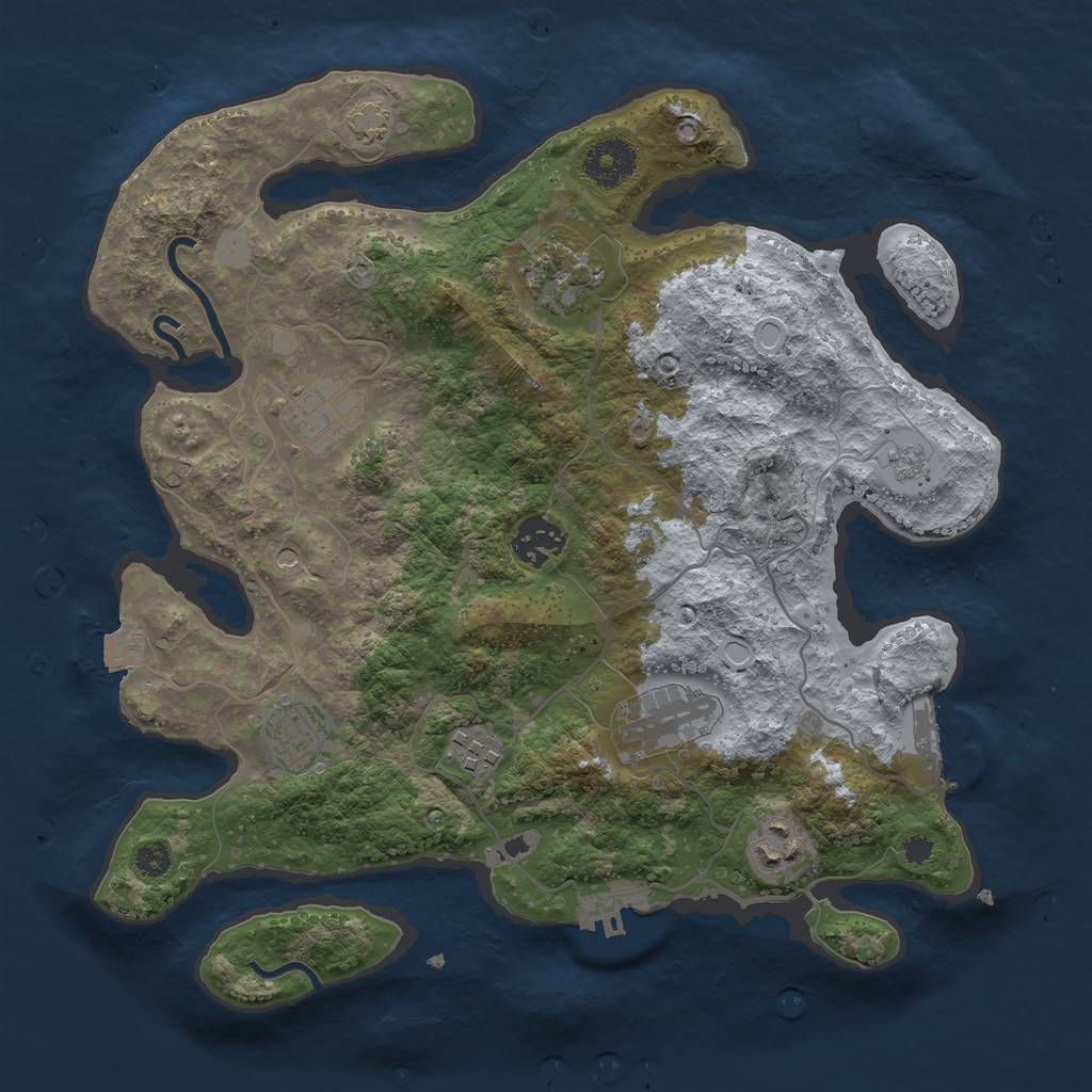 Rust Map: Procedural Map, Size: 3300, Seed: 163322438, 15 Monuments