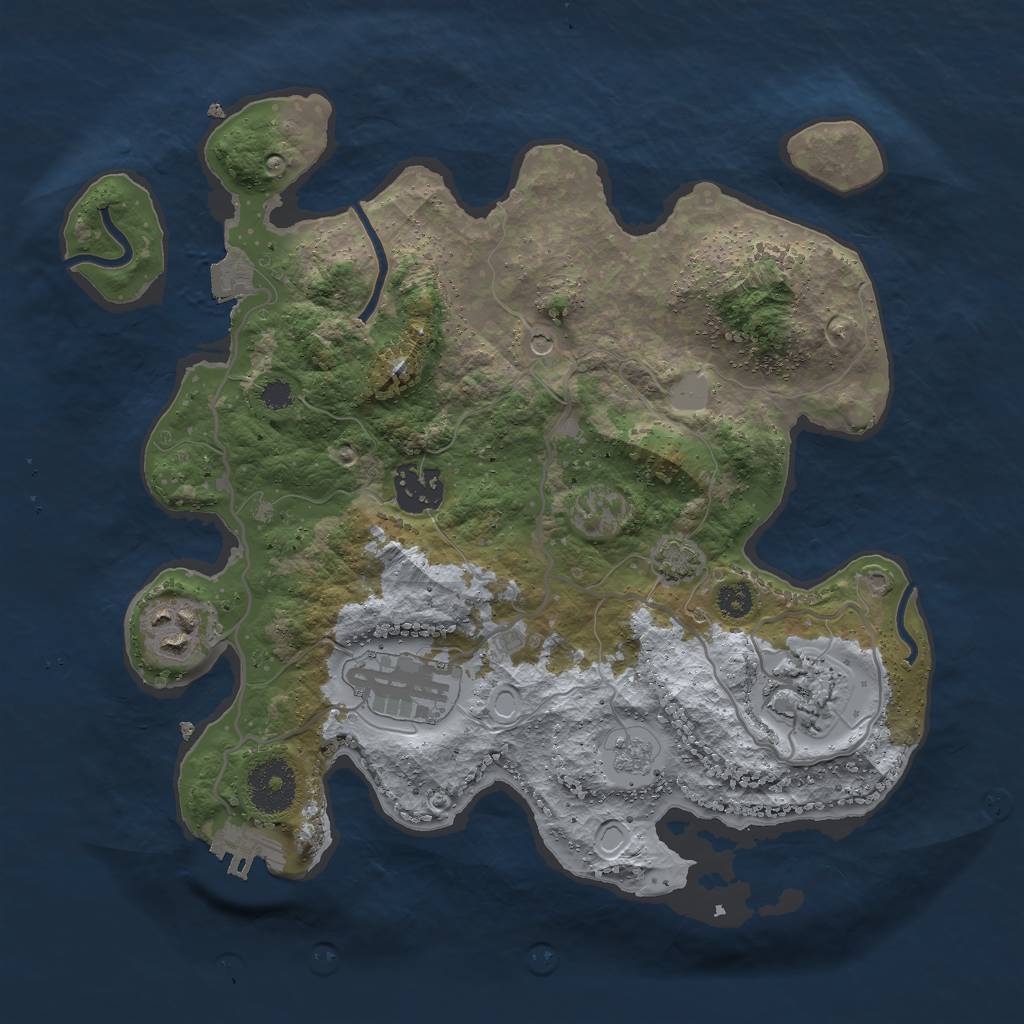 Rust Map: Procedural Map, Size: 3000, Seed: 431227919, 11 Monuments