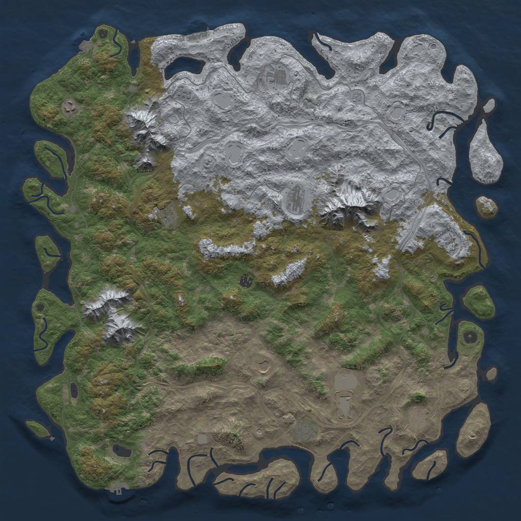 Rust Map: Procedural Map, Size: 6000, Seed: 375641919, 19 Monuments