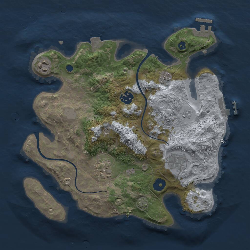 Rust Map: Procedural Map, Size: 3000, Seed: 12580, 11 Monuments