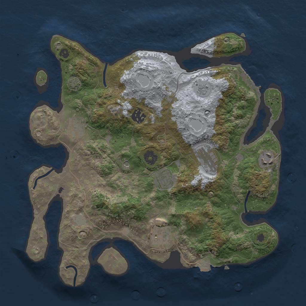 Rust Map: Procedural Map, Size: 3300, Seed: 430981168, 13 Monuments