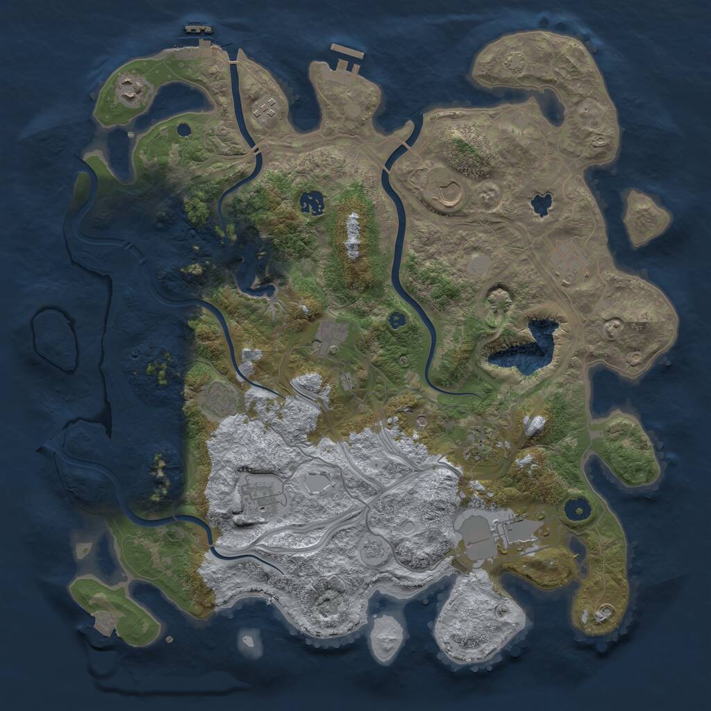 Rust Map: Procedural Map, Size: 4250, Seed: 1830330964, 16 Monuments