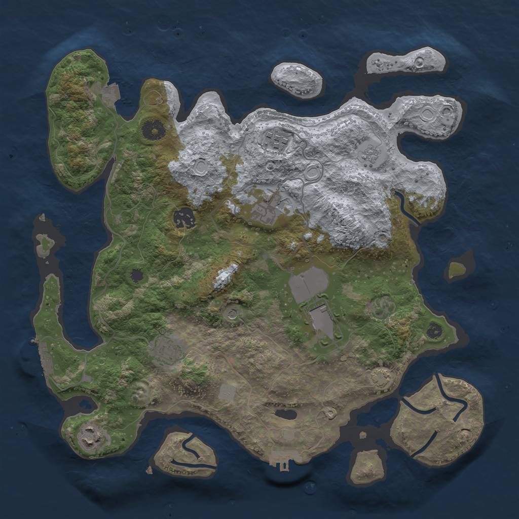 Rust Map: Procedural Map, Size: 3500, Seed: 101811785, 14 Monuments