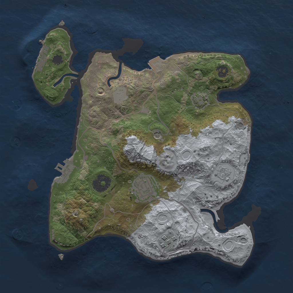 Rust Map: Procedural Map, Size: 2500, Seed: 662410103, 10 Monuments