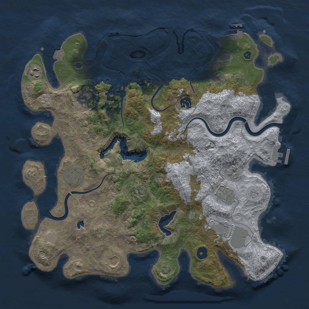 Rust Map: Procedural Map, Size: 4000, Seed: 1957808279, 15 Monuments