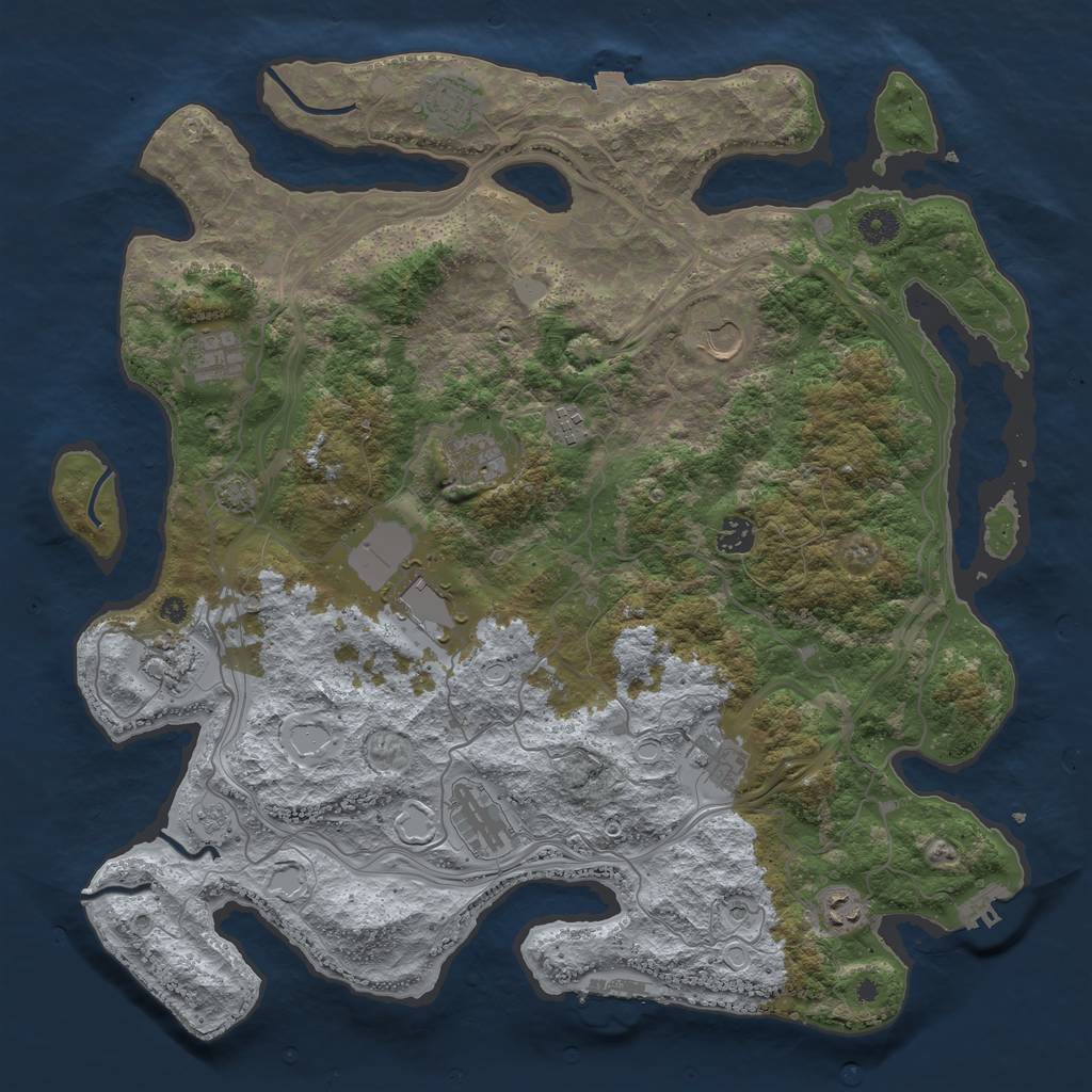 Rust Map: Procedural Map, Size: 4259, Seed: 2147483647, 19 Monuments