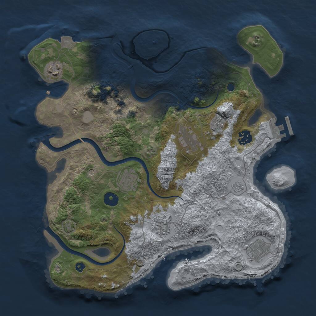Rust Map: Procedural Map, Size: 3300, Seed: 1626618551, 12 Monuments