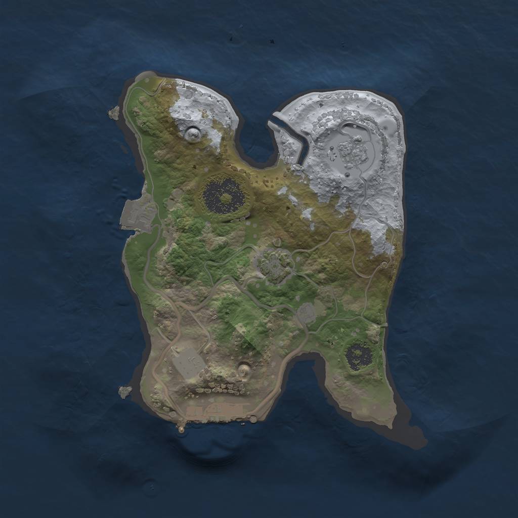 Rust Map: Procedural Map, Size: 2000, Seed: 94266, 6 Monuments