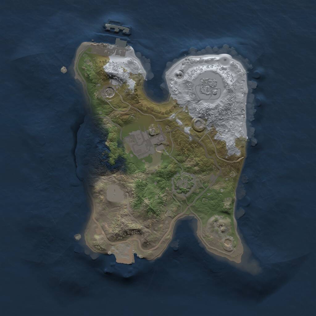 Rust Map: Procedural Map, Size: 2000, Seed: 94266, 6 Monuments
