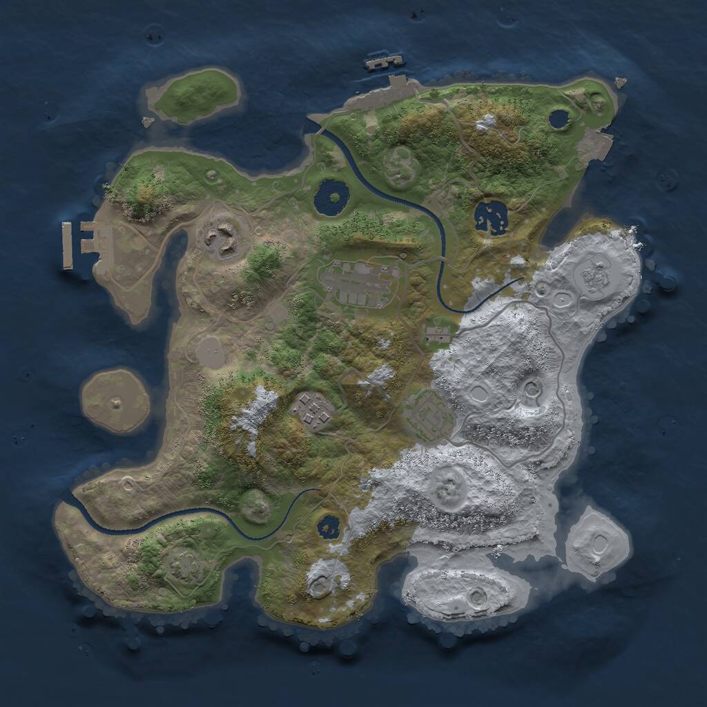 Rust Map: Procedural Map, Size: 3000, Seed: 659688474, 11 Monuments