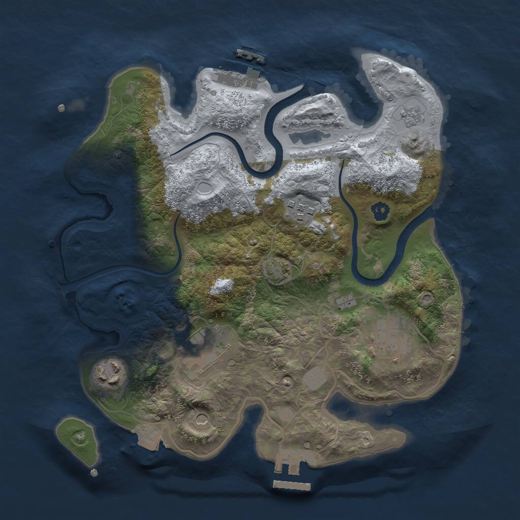 Rust Map: Procedural Map, Size: 2797, Seed: 32444550, 10 Monuments