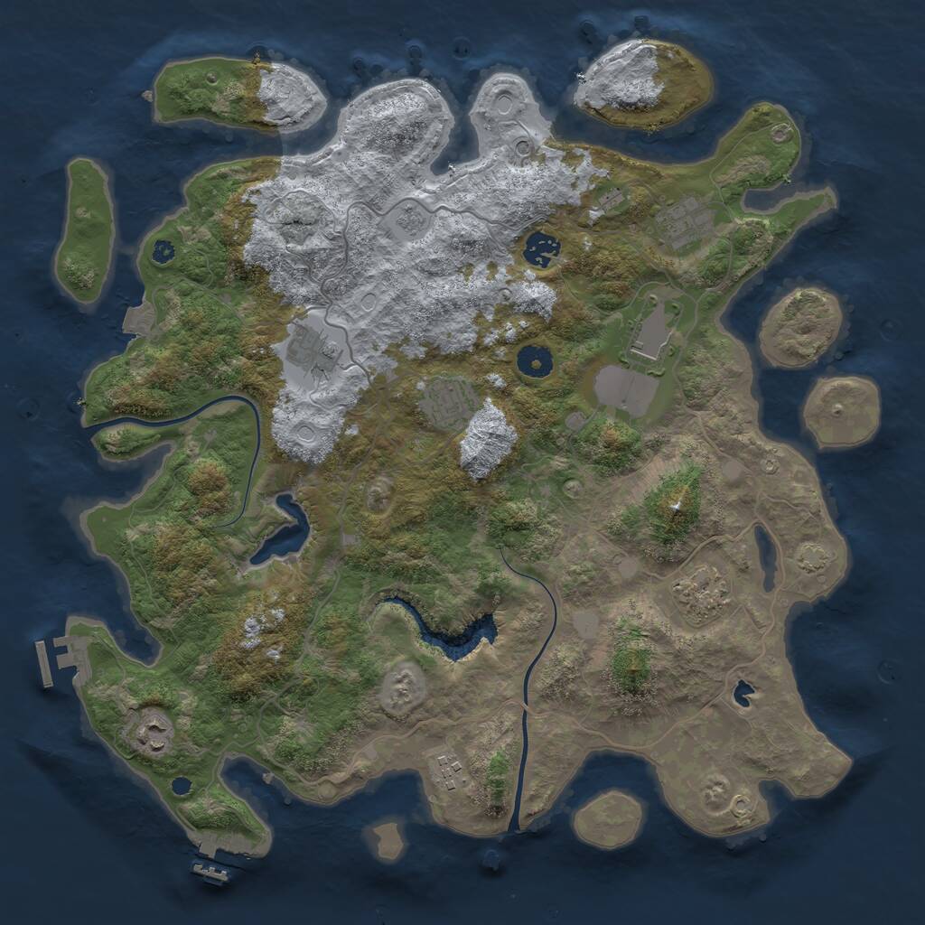 Rust Map: Procedural Map, Size: 4000, Seed: 1701580122, 14 Monuments