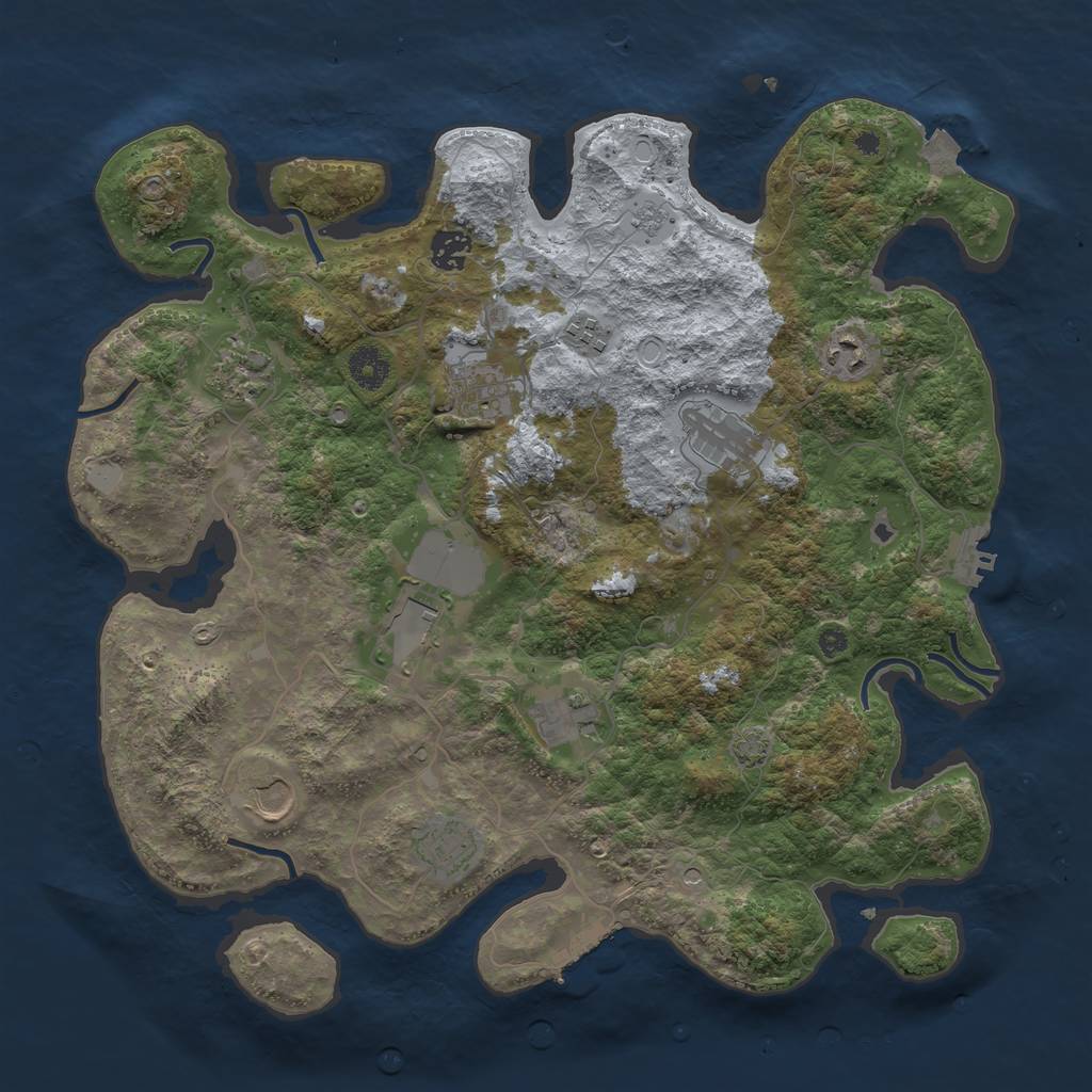 Rust Map: Procedural Map, Size: 3900, Seed: 82279825, 18 Monuments