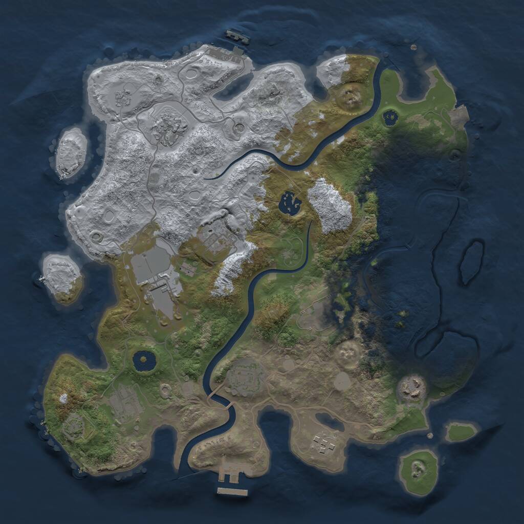 Rust Map: Procedural Map, Size: 3500, Seed: 341007874, 15 Monuments