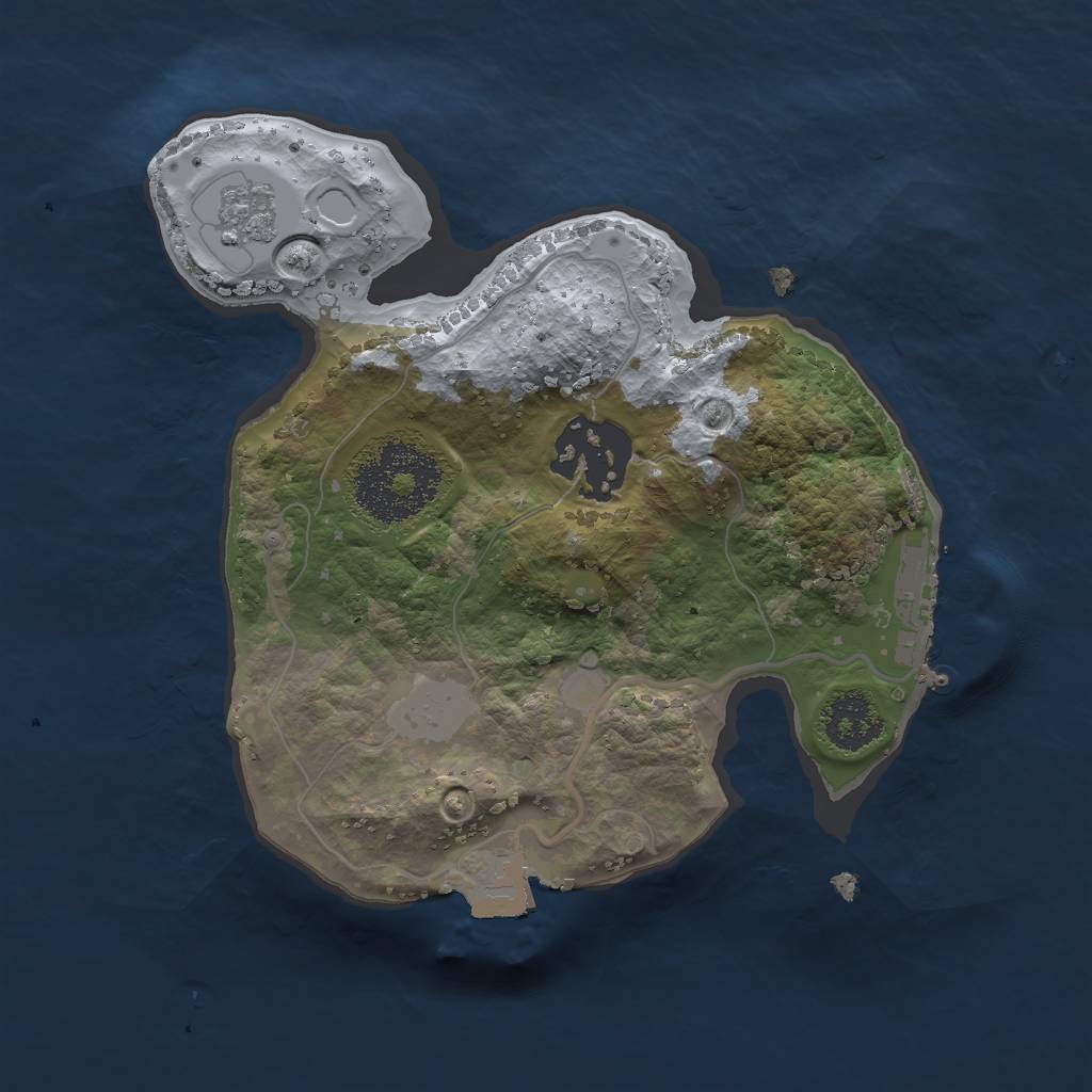 Rust Map: Procedural Map, Size: 2000, Seed: 2581000, 6 Monuments