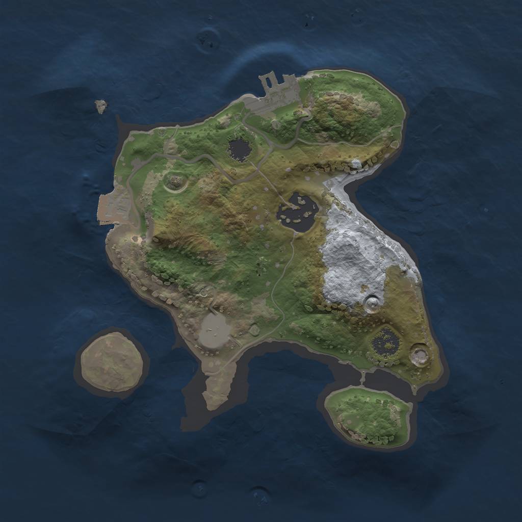 Rust Map: Procedural Map, Size: 2000, Seed: 159668556, 5 Monuments