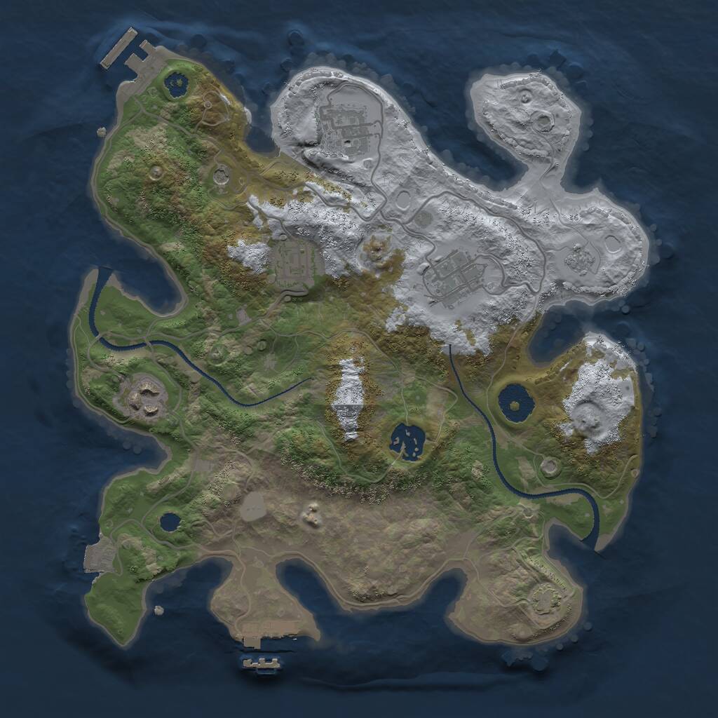 Rust Map: Procedural Map, Size: 3000, Seed: 12557, 11 Monuments
