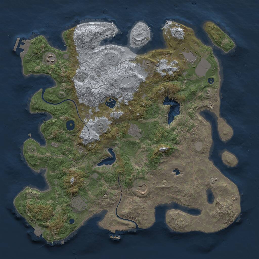 Rust Map: Procedural Map, Size: 4000, Seed: 22917, 14 Monuments